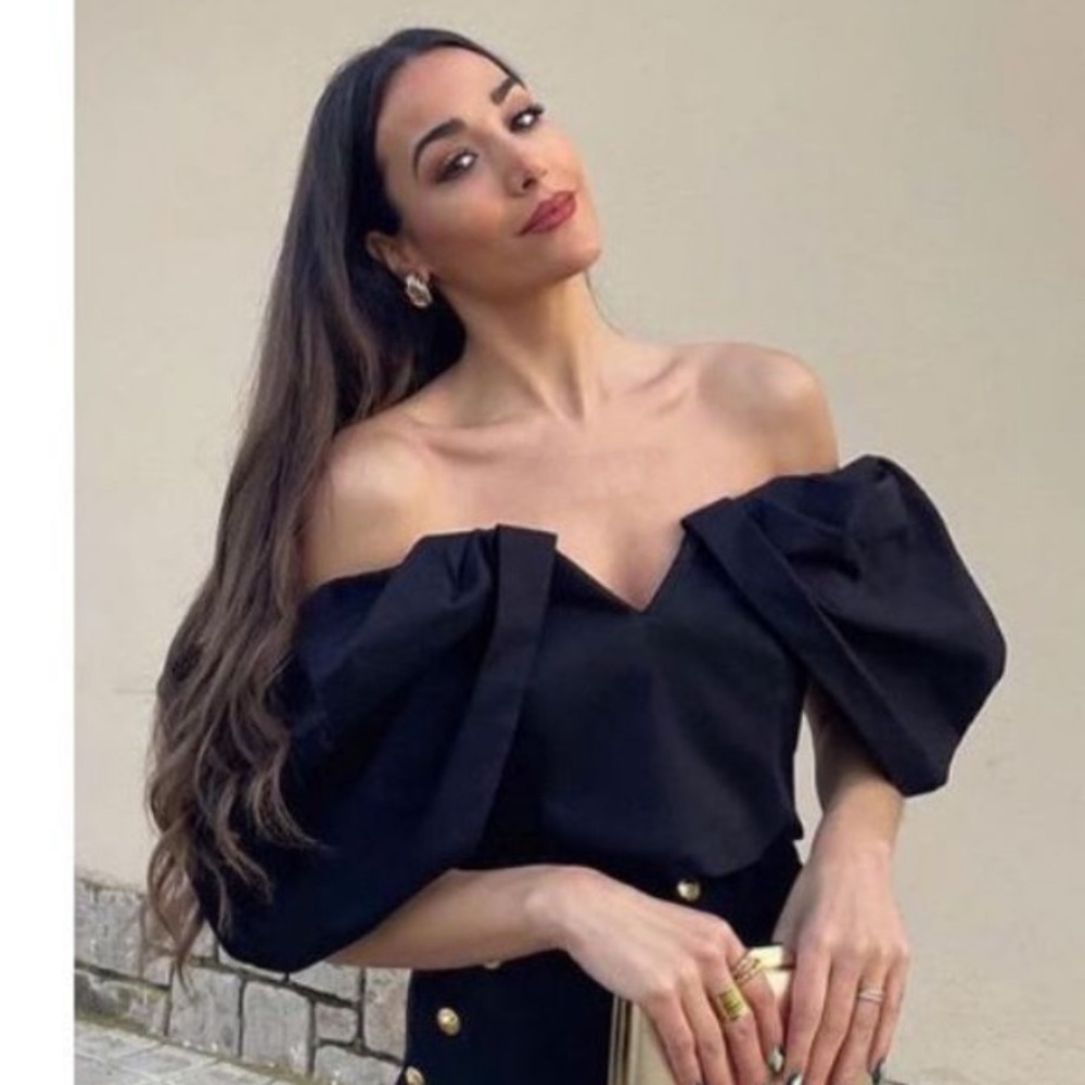 Zara DRAPED SLEEVE BUSTIER